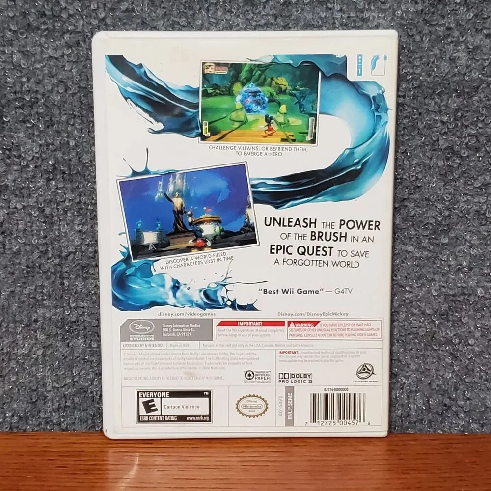 Disney Epic Mickey (Nintendo Wii) Complete w/ Manual - Kids Game Tested Working
